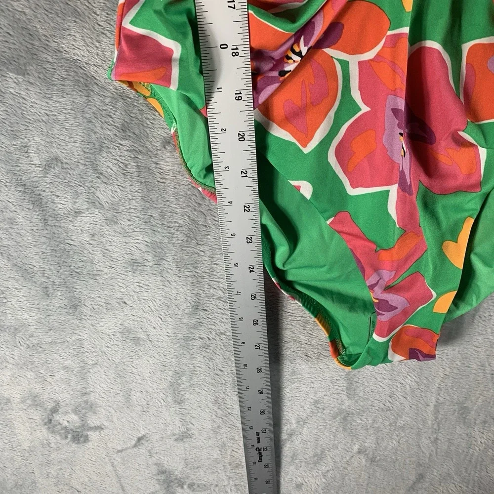 Sanctuary Swim Women's Swimsuite XL One Piece‎ Shirred Front Floral Print Green